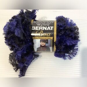 Bernat Boa Nightingale One Skein Knitting Yarn Blue/Black Bulky 100% Polyester